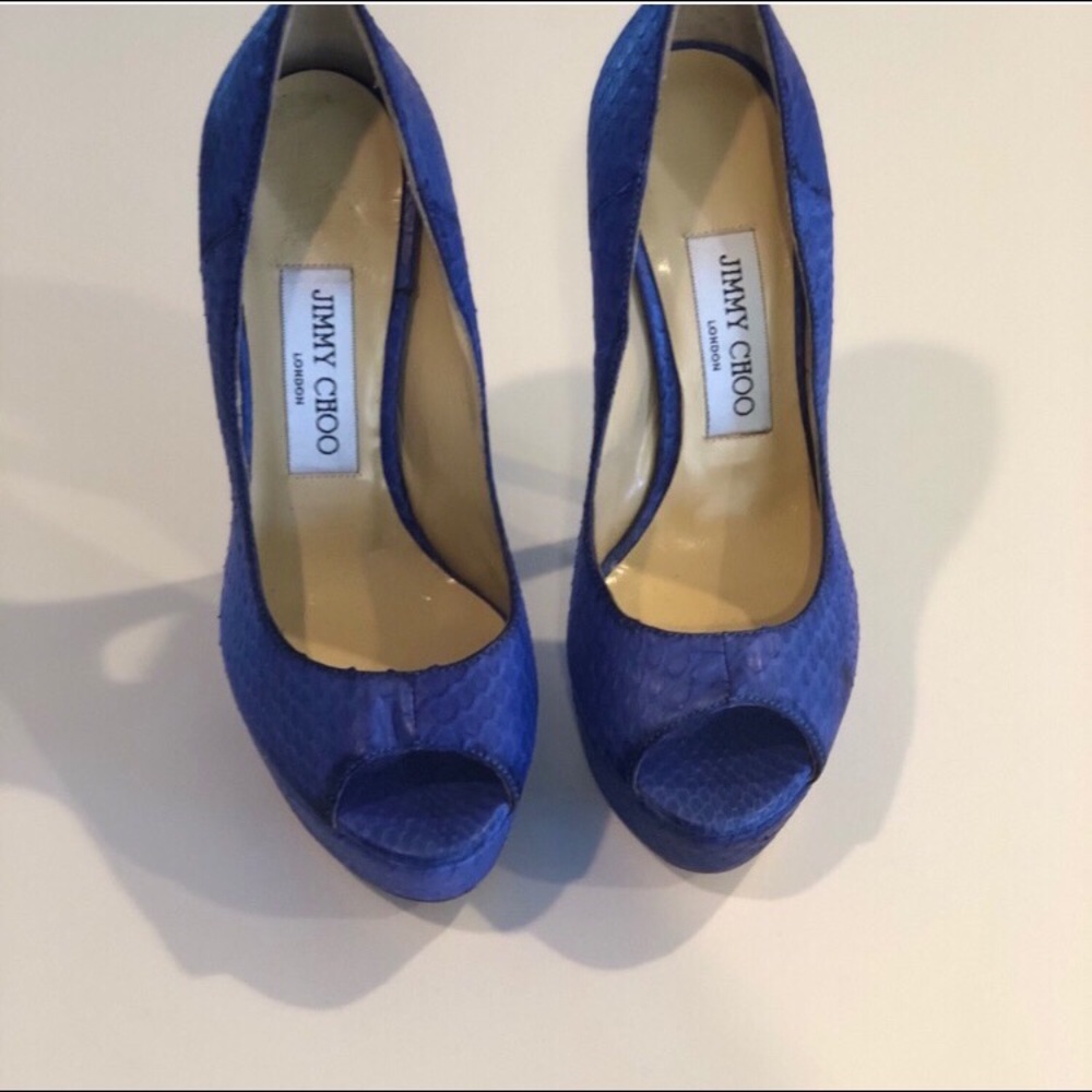 Blue snakeskin Jimmy Choo